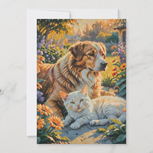 Katze und Hund Einladung (Vorderseite)