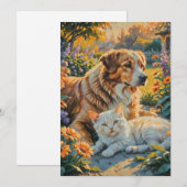 Katze und Hund Einladung (Vorne/Hinten)