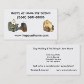 Katze und Hund Fernsehen in Stühlen Hund Walker Visitenkarte (Vorne/Hinten)