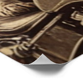 Katze und Hund für immer zusammen Biker Poster (Ecke)