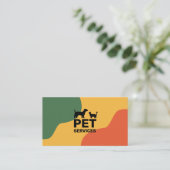 Katze und Hund - Haustiere: gefärbt Visitenkarte (Stehend Vorderseite)