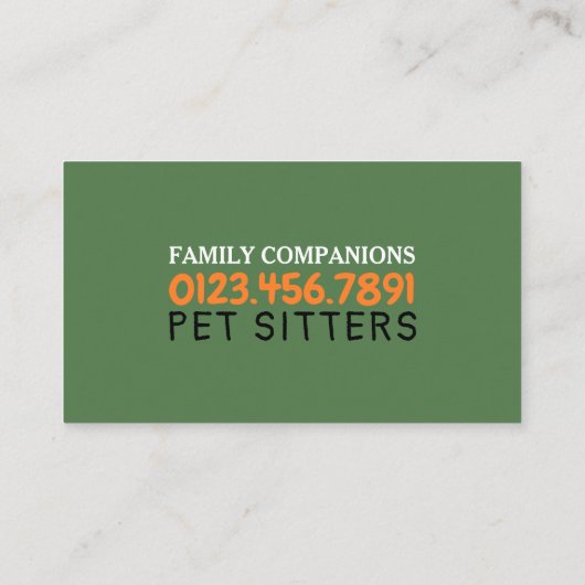 Katze und Hund, Heimtiere Sitter Visitenkarte (Rückseite)