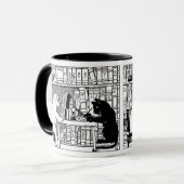 Katze und Hund in der Bibliothek Tasse (Vorderseite Links)