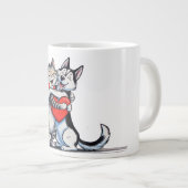 Katze und Hund in Liebe Jumbo-Tasse (Vorderseite Rechts)