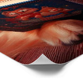 Katze und Hund lesen ein Buch Poster (Ecke)