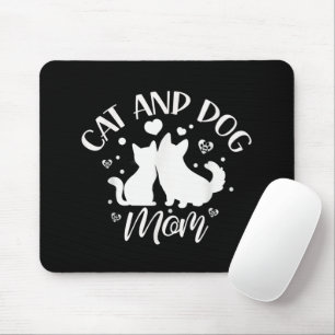 Katze Und Hund Mama Mädchen Liebhaberin Hunde Katz Mousepad