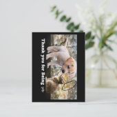 Katze und Hund mit Text danke Postkarte (Stehend Vorderseite)