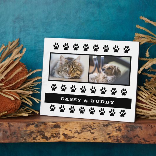 Katze und Hund Pet Paw Print 2 Foto Fotoplatte (Seite)