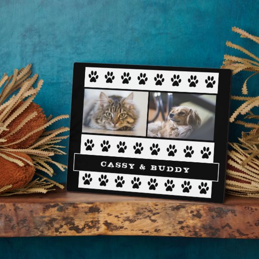 Katze und Hund Pet Paw Print 2 Foto Fotoplatte (Seite)
