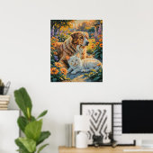 Katze und Hund Poster (Heimbüro)