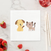 Katze und Hund Serviette (Beispiel)