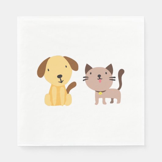 Katze und Hund Serviette (Vorderseite)