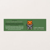 Katze und Hund, Sitzdienst für Haustiere im Detail Visitenkarten (Außenseite Aufgefaltet)