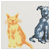 Katze und Hund Stoff (Nahaufnahme)