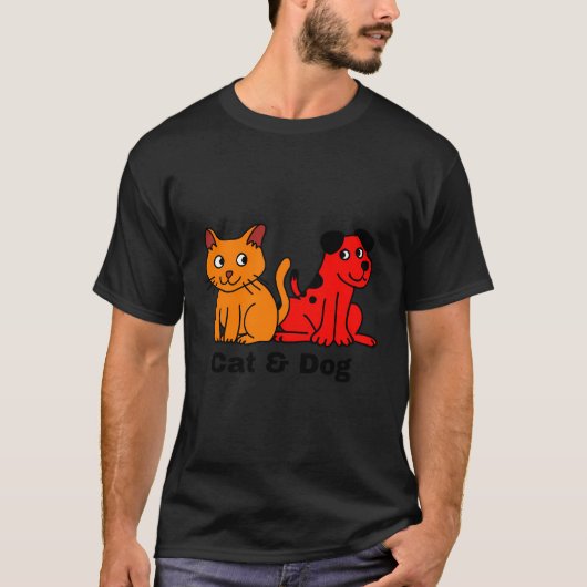 Katze und Hund T-Shirt (Vorderseite)