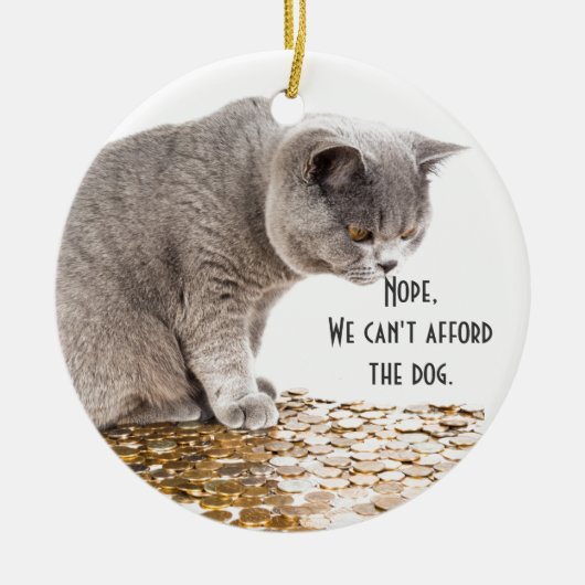 Katze und Hunde Humor Keramikornament (Vorne)