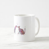 Katze und Hunde küssen Kaffeetasse (VorderseiteRechts)
