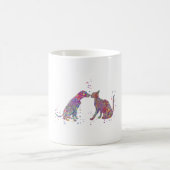 Katze und Hunde küssen Kaffeetasse (Mittel)