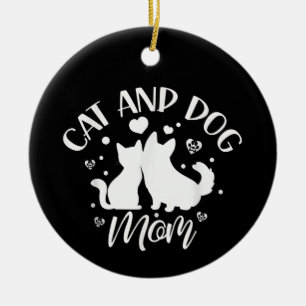 Katze und Hunde Mama Girl Lover Hunde Katzen Mutte Keramik Ornament