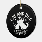 Katze und Hunde Mama Girl Lover Hunde Katzen Mutte Keramik Ornament (Links)