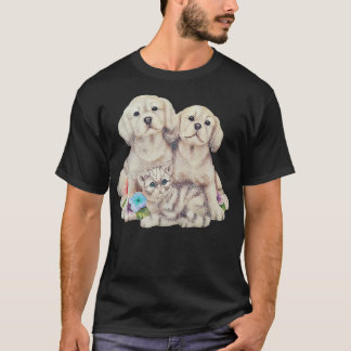 Katze und Hunde Welpen Liebe T-Shirt