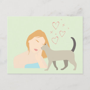 Katze und ihr Mensch Postkarte
