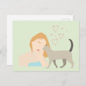 Katze und ihr Mensch Postkarte (Vorne/Hinten)