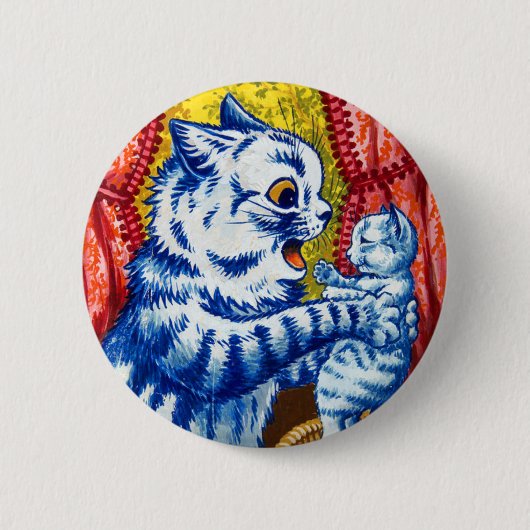 Katze und ihre Kätzchen Button (Vorderseite)