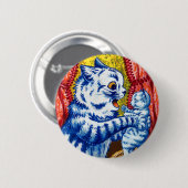 Katze und ihre Kätzchen Button (Vorne & Hinten)