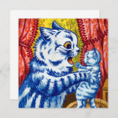 Katze und ihre Kätzchen Einladung (Vorne/Hinten)