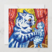 Katze und ihre Kätzchen Einladung (Vorderseite)