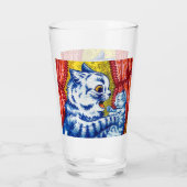 Katze und ihre Kätzchen Glas (Rückseite)