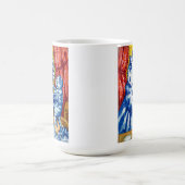 Katze und ihre Kätzchen Kaffeetasse (Mittel)