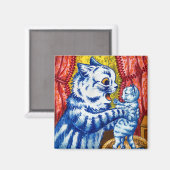 Katze und ihre Kätzchen Magnet (Vorderseite/Rückseite)