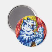 Katze und ihre Kätzchen Magnet (Vorderseite/Rückseite)
