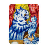 Katze und ihre Kätzchen Magnet (Vertikal)