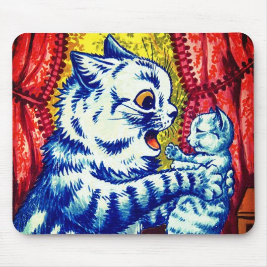 Katze und ihre Kätzchen Mousepad (Vorne)