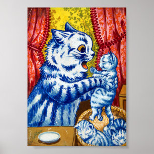 Katze und ihre Kätzchen Poster
