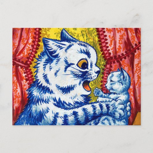 Katze und ihre Kätzchen Postkarte (Vorderseite)