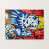 Katze und ihre Kätzchen Puzzle (Horizontal)