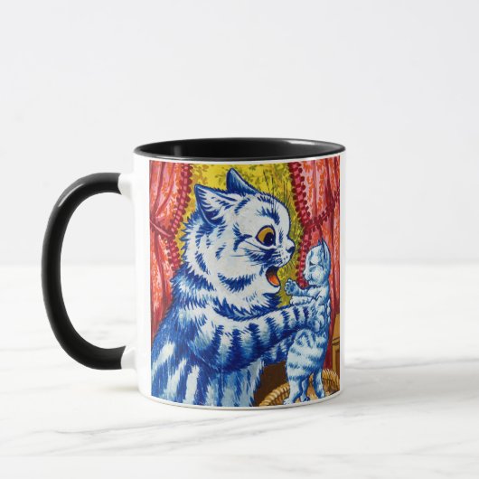 Katze und ihre Kätzchen Tasse (Links)