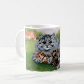 Katze und ihre Kittens, Louis Wain Kaffeetasse (Vorderseite Links)