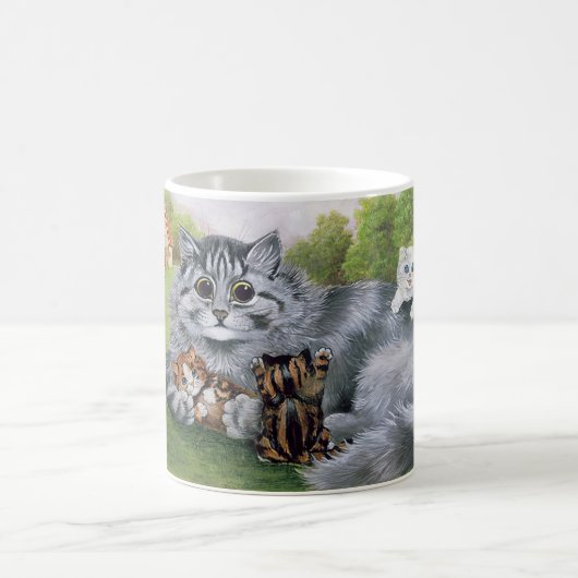Katze und ihre Kittens, Louis Wain Kaffeetasse (Mittel)