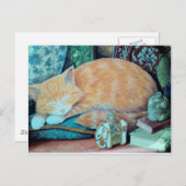 Katze und indisches Elefantendesign Postkarte (Vorne/Hinten)