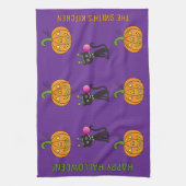 Katze und Jack-O-Lantern Küchentücher (Vertikal)