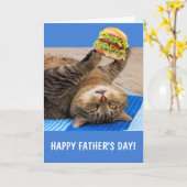 Katze und Junk Food Vatertag Karte (Gelbe Blume)