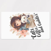 Katze und Kaffee Etiketten (Design 2)