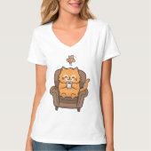 Katze und Kaffee T-Shirt (Vorderseite)