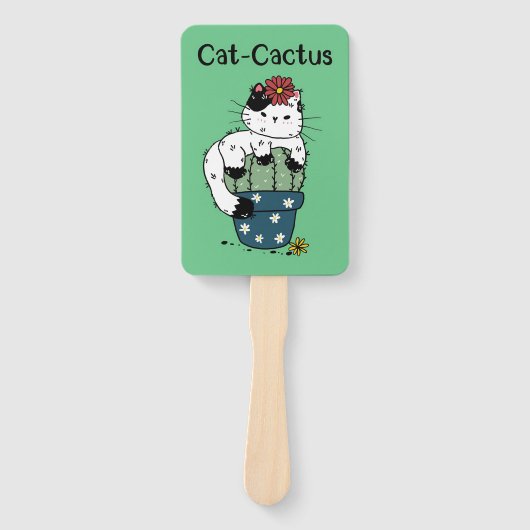 Katze und Kaktus Fächer (Vorderseite)