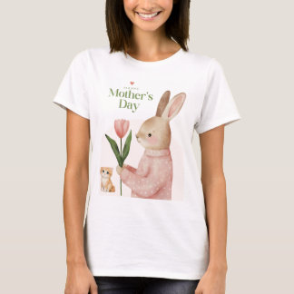 Katze und Kaninchen Design T-Shirt